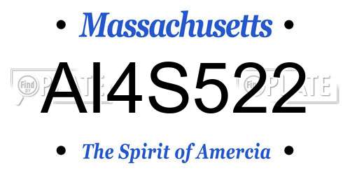 AI4S522 Massachusetts License Plate