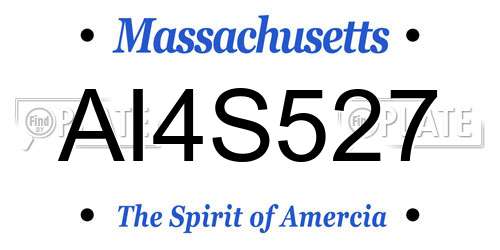 AI4S527 Massachusetts License Plate