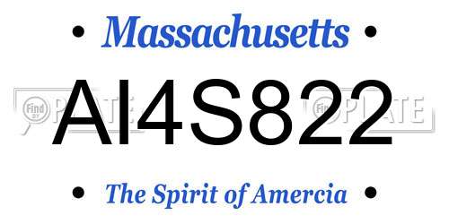 AI4S822 Massachusetts License Plate