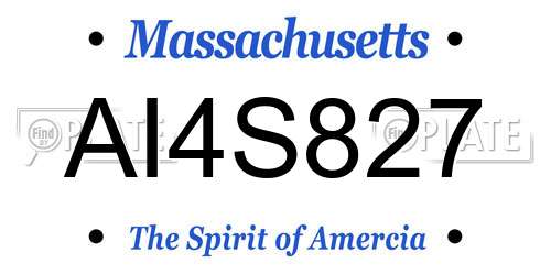 AI4S827 Massachusetts License Plate