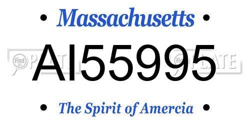 AI55995 Massachusetts License Plate
