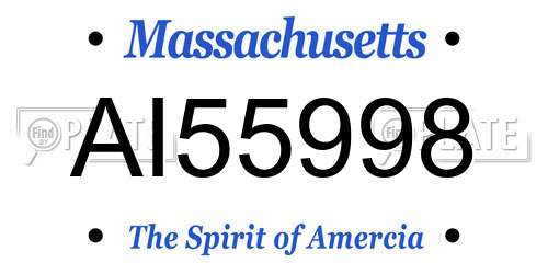 AI55998 Massachusetts License Plate