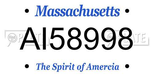 AI58998 Massachusetts License Plate