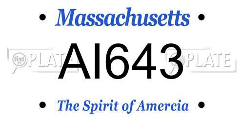 AI643 Massachusetts License Plate