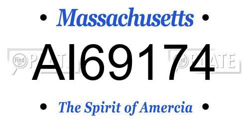 AI69174 Massachusetts License Plate