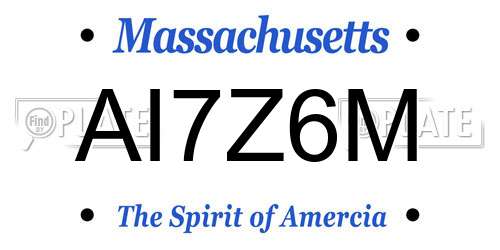 AI7Z6M Massachusetts License Plate