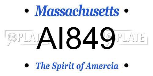 AI849 Massachusetts License Plate