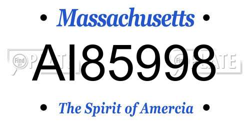 AI85998 Massachusetts License Plate
