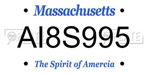 AI8S995 Massachusetts License Plate