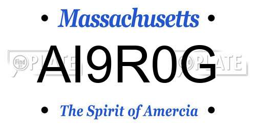 AI9R0G Massachusetts License Plate