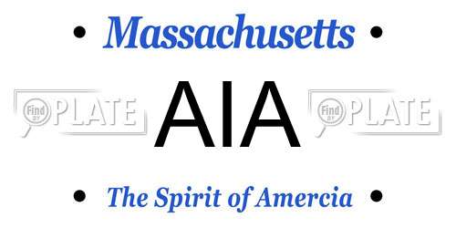 AIA Massachusetts License Plate