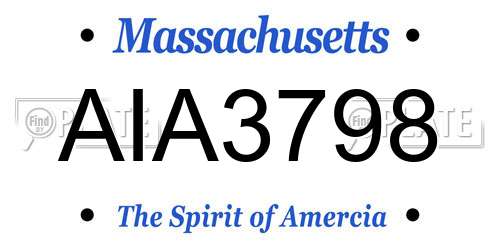 AIA3798 Massachusetts License Plate