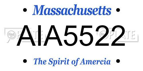 AIA5522 Massachusetts License Plate