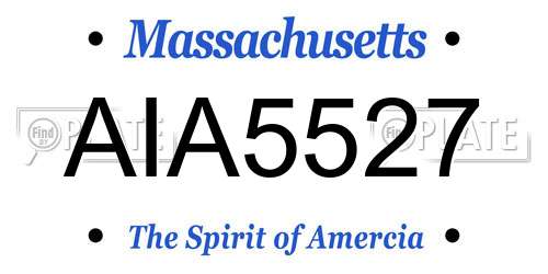 AIA5527 Massachusetts License Plate