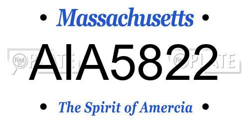 AIA5822 Massachusetts License Plate