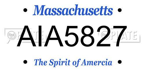 AIA5827 Massachusetts License Plate