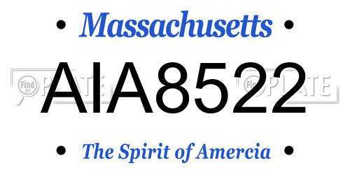 AIA8522 Massachusetts License Plate