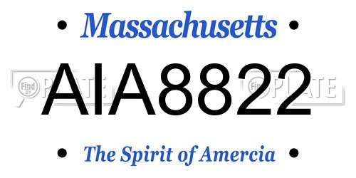 AIA8822 Massachusetts License Plate