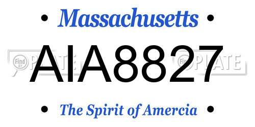 AIA8827 Massachusetts License Plate