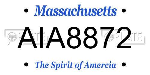 AIA8872 Massachusetts License Plate