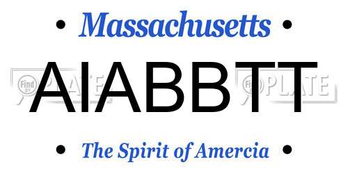 AIABBTT Massachusetts License Plate