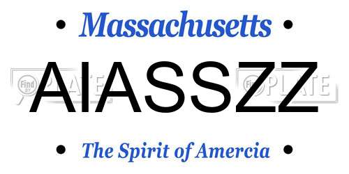 AIASSZZ Massachusetts License Plate