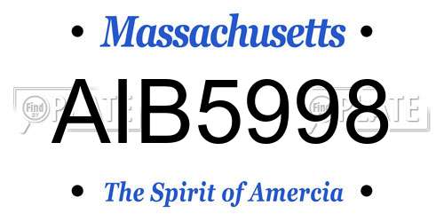 AIB5998 Massachusetts License Plate