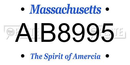 AIB8995 Massachusetts License Plate