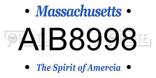 AIB8998 Massachusetts License Plate