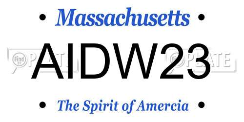 AIDW23 Massachusetts License Plate