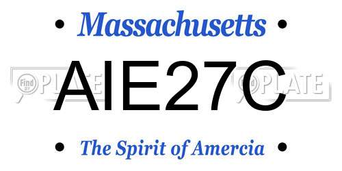 AIE27C Massachusetts License Plate