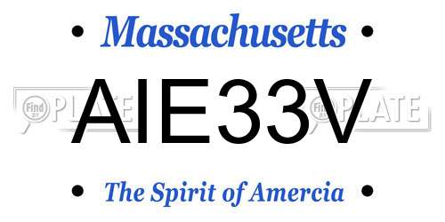AIE33V Massachusetts License Plate