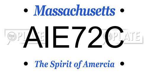 AIE72C Massachusetts License Plate