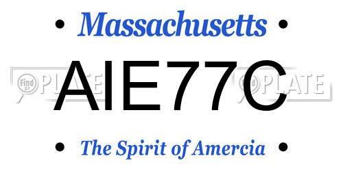 AIE77C Massachusetts License Plate