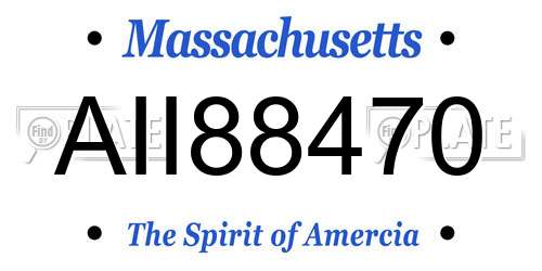 AII88470 Massachusetts License Plate