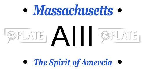 AIII Massachusetts License Plate