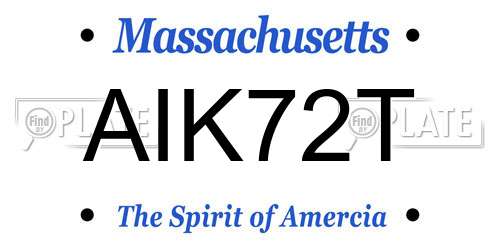 AIK72T Massachusetts License Plate