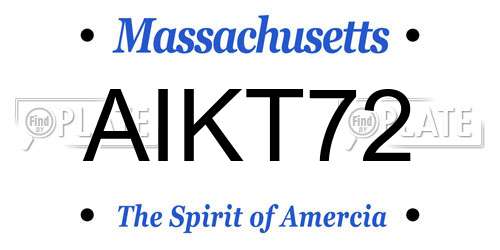 AIKT72 Massachusetts License Plate