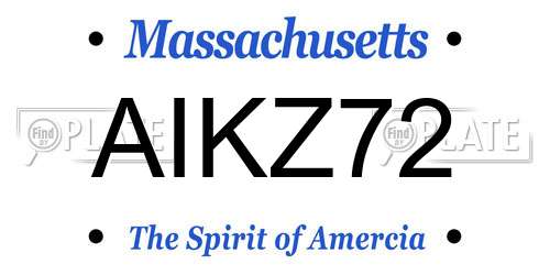 AIKZ72 Massachusetts License Plate
