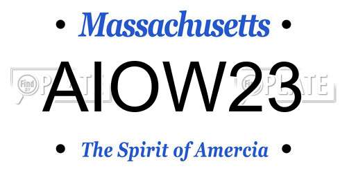 AIOW23 Massachusetts License Plate