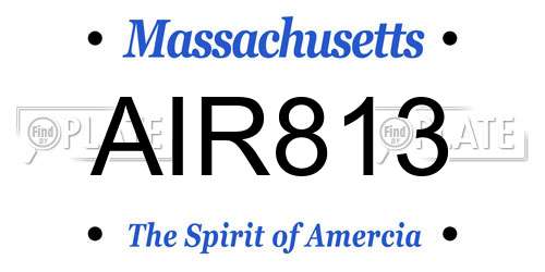 AIR813 Massachusetts License Plate