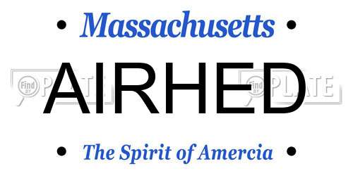 AIRHED Massachusetts License Plate