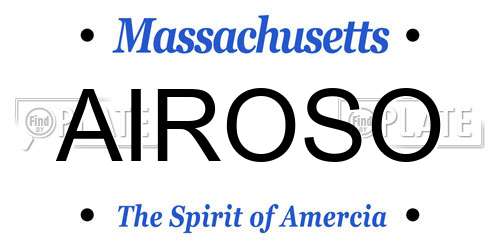 AIROSO Massachusetts License Plate