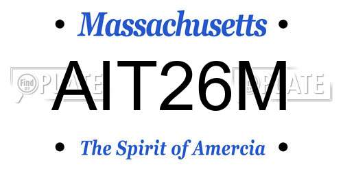 AIT26M Massachusetts License Plate