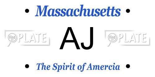 AJ Massachusetts License Plate