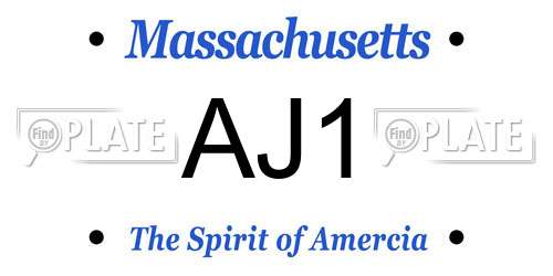 AJ1 Massachusetts License Plate