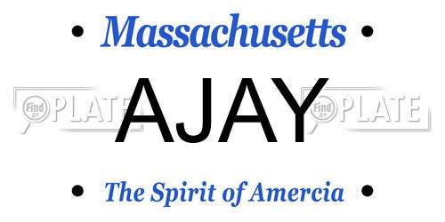 AJAY Massachusetts License Plate