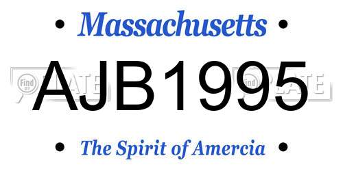 AJB1995 Massachusetts License Plate