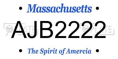 AJB2222 Massachusetts License Plate
