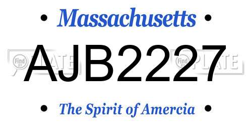 AJB2227 Massachusetts License Plate